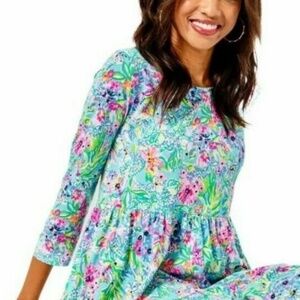 Lilly Pulitzer Geanna Swing Dress Amalfi Blue Alligator Isle Size Medium